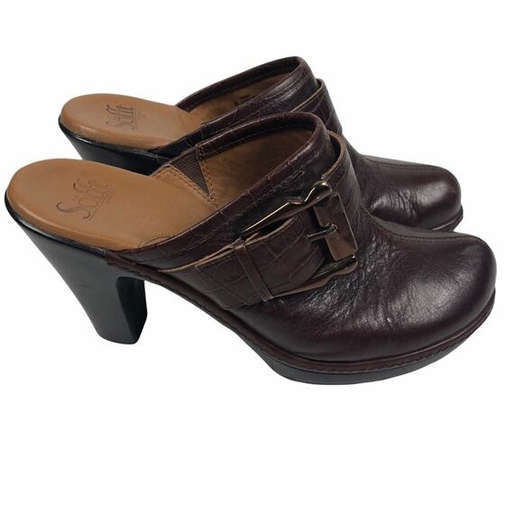 Sofft Brown heeled  Clogs 9 M - Picture 4 of 9